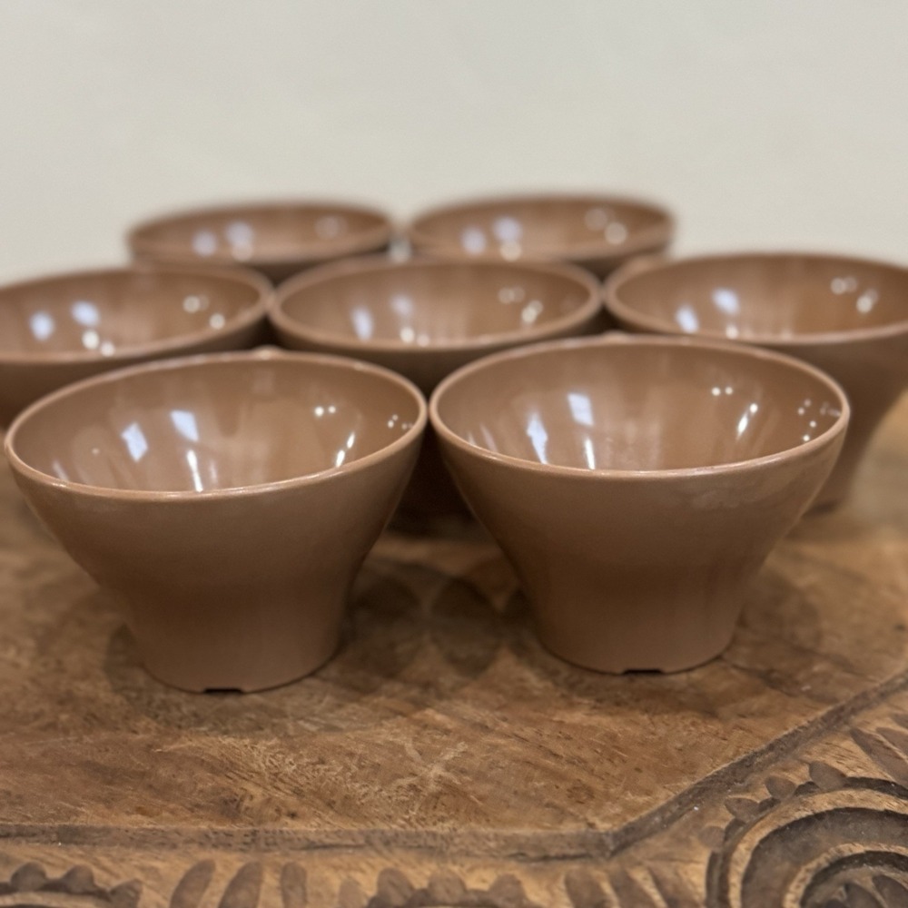 VTG MCM Texas Ware Coffee Cups Mug‎ Melmac Brown Kitchen Retro 1960s Set of 7